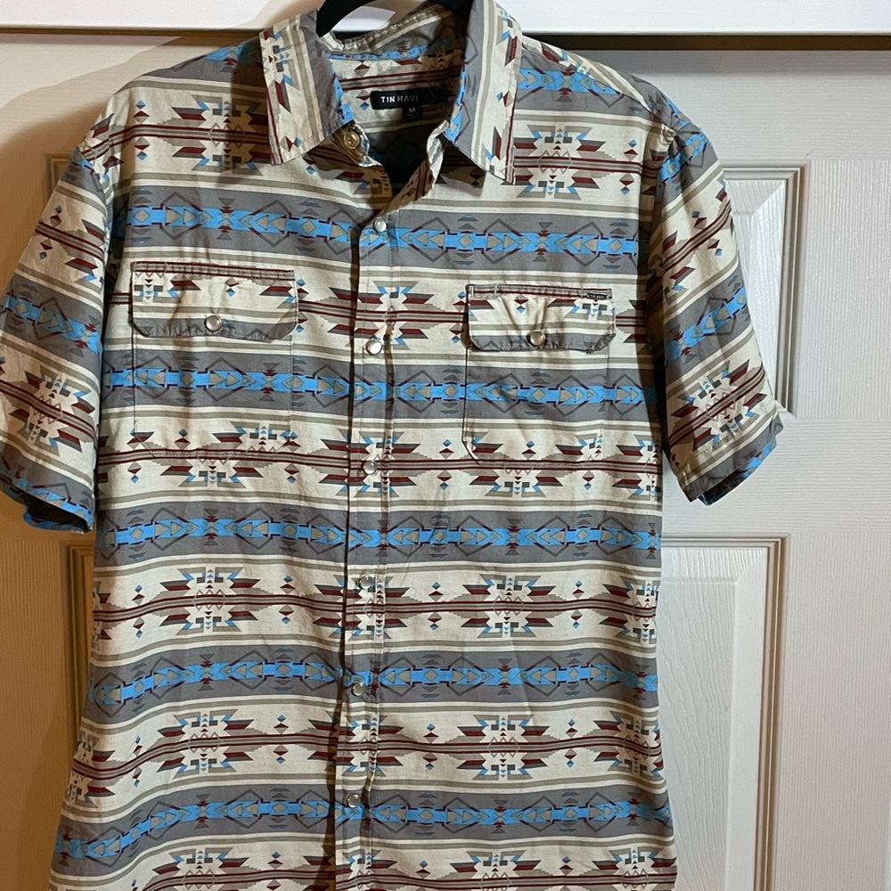 Tin Haul Mens Western Pearl Snap